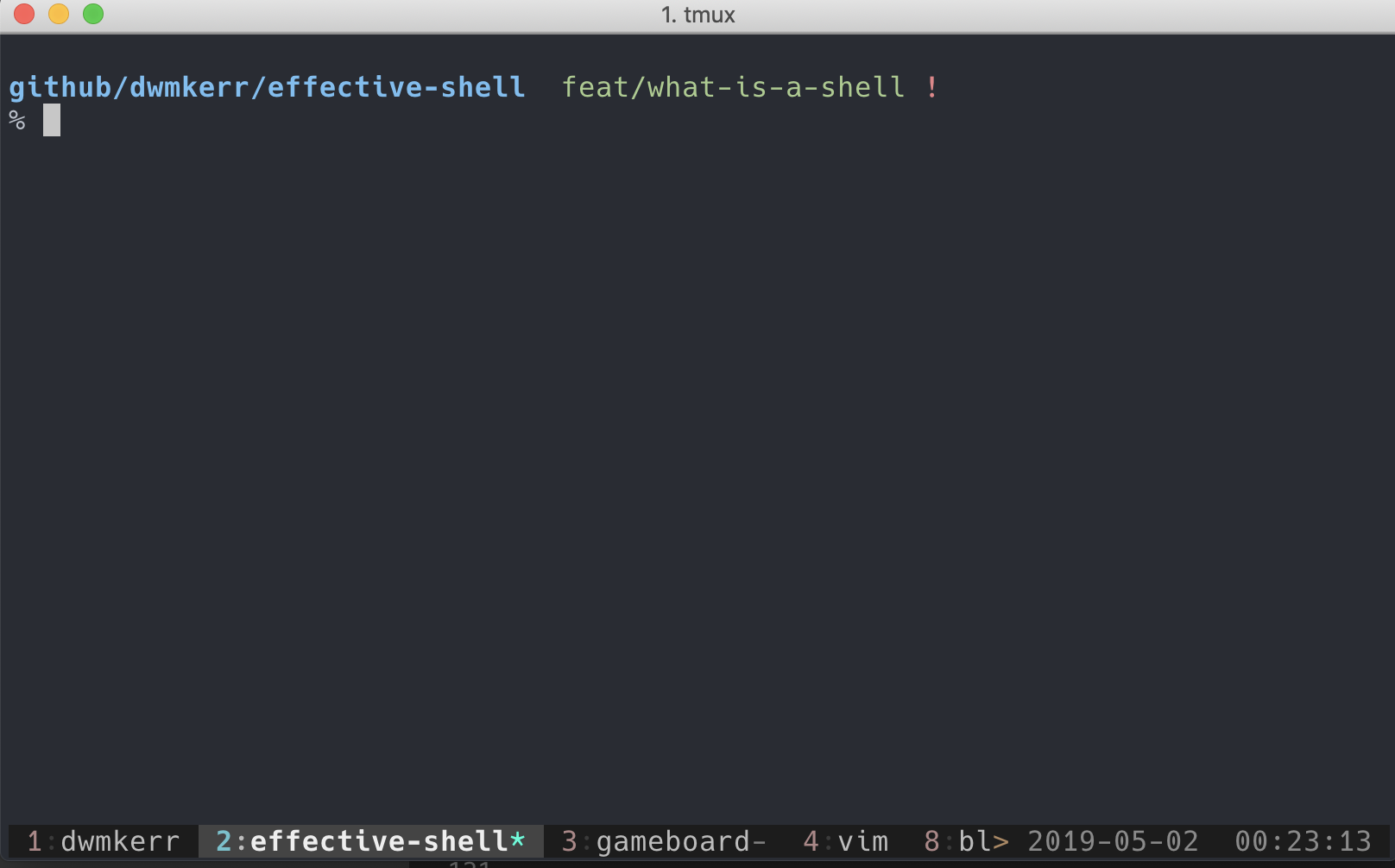 Example: iTerm 2, tmux, zsh