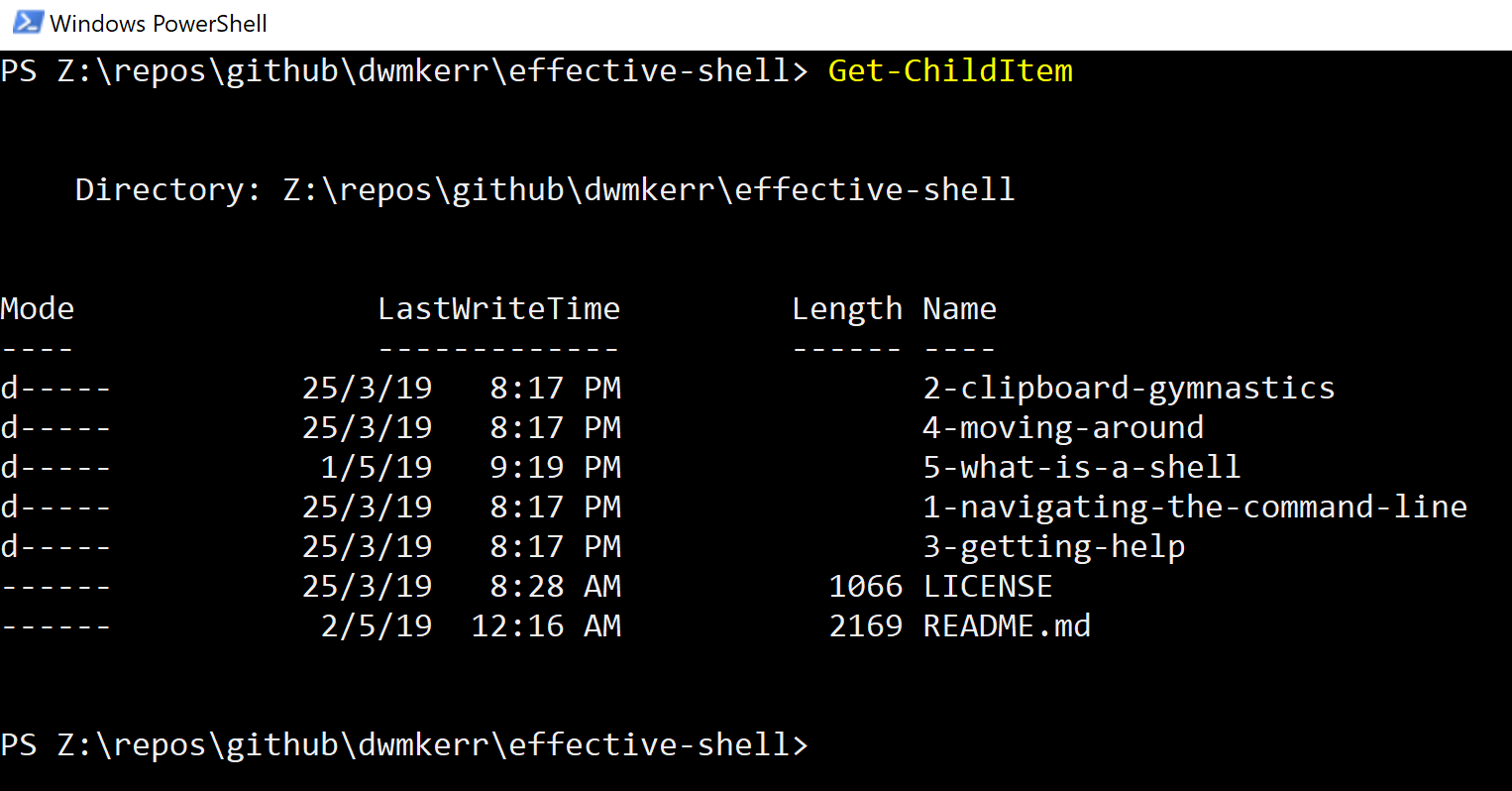 Example: Windows Powershell