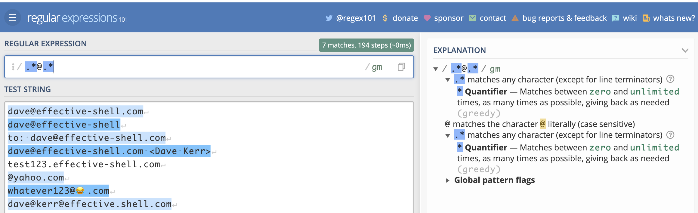 Regular Expression Example 1