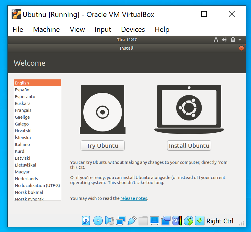 Screenshot: Ubuntu Installation